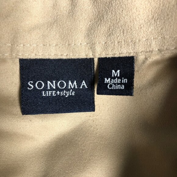 Sonoma Life Style Jacket Womens Size Medium Beige Zippered Collared Long Sleeve - Picture 5 of 6